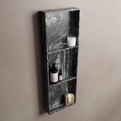 MONDIAZ EASY Nis - 89.5x29.5cm - geschikt voor in- of opbouw - 3 vakken - kleur Lava