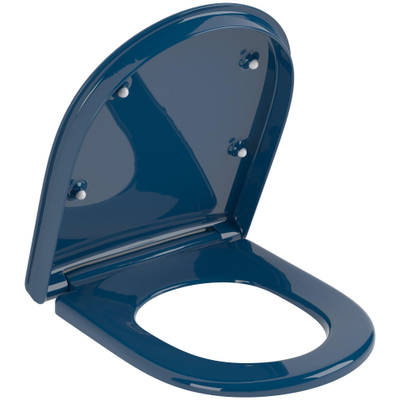 Villeroy & Boch O.novo Vita closetzitting met deksel met greeprand met doorlopende pen blauw