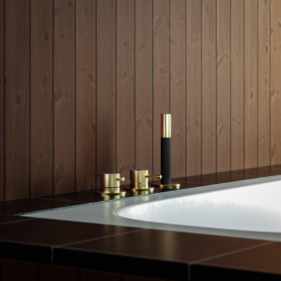 Hotbath Archie Badrandcombinatie éénhendel mengkraan zonder uitloop met 2-weg omstel BBP RVS316