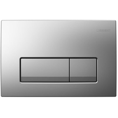 Geberit Delta 51 bedieningplaat met dualflush frontbediening voor toilet 24.6x16.4cm chroom mat TWEEDEKANS