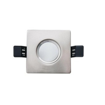 Interlight LED spot set IP65 dimbaar vierkant 90mm met driver 36° richtbaar geborsteld chroom