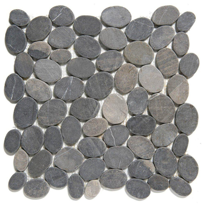 The Mosaic Factory Natural Stone mozaïektegel - 30.5x30cm - wand en vloertegel - Organisch - Marmer Dark Grey Mat