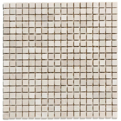 The Mosaic Factory Natural Stone mozaïektegel 1.5x1.5x0.6cm voor wand en vloer voor binnen en buiten marmer botticino Anticato