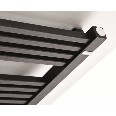 Rosani Recta designradiator 54x139cm met aansluiting op hoekpunten 709 Watt Dark graphit matt