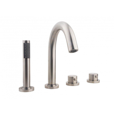 Wiesbaden Caral 4-gats badrandthermostaat afbouwset geborsteld staal