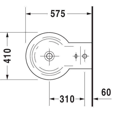 Duravit Starck 1 Wandbidet 410X320X575Mm 1 Kr.Gat Overl W.Gliss Wit