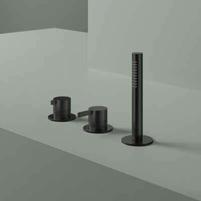 Hotbath Ace Badmengkraan - Badrandcombinatie - éénhendel - 2-weg omstel - handdouche - zwart geborsteld PVD