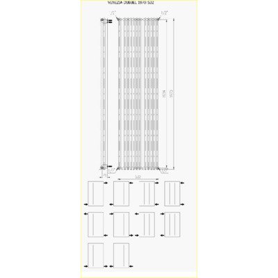 Plieger Venezia designradiator dubbel verticaal 1970x532mm 2148W mat wit