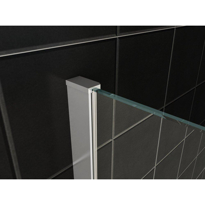 Wiesbaden Turn Shower swingdeur 140x200cm met vast paneel 8mm glas met NANO coating OUTLET