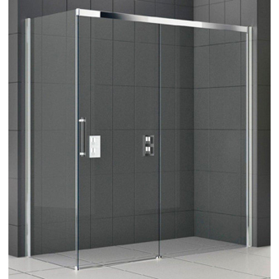 Novellini Rose PH schuifdeur voor vaste wand 117/120x200cm deur schuift naar rechts chroom profiel en helder glas