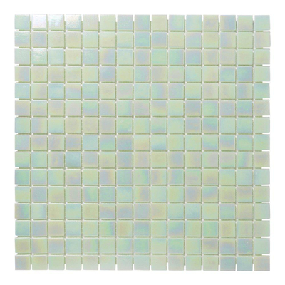 The Mosaic Factory Amsterdam mozaïektegel 2x2x0.4cm voor wand en vloer voor binnen en buiten vierkant Glas Licht Groen