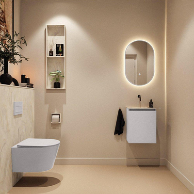 MONDIAZ TURE-DLUX 40cm toiletmeubel Cale. EDEN wastafel Ostra positie midden. Zonder kraangat.