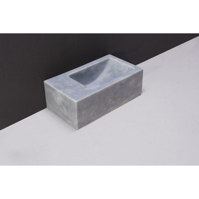 Forzalaqua Venetia Xs fonteinbak 29x16x10cm wasbak Links 0 kraangaten Natuursteen Cloudy marmer gezoet OUTLETSTORE