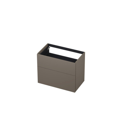 INK P2O Wastafelonderkast - 80x45x65cm - 2 lades - push 2 open - rechte opdekfronten MDF lak taupe mat