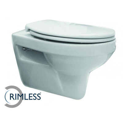 Xellanz Trevi wandcloset rimless met Ultimo 3.0 toiletzitting softclose en quick release glans wit