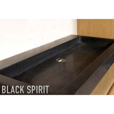 BRAUER black Spirit Meubelwastafel - 80x46x10cm - zonder overloop - 1 wasbak - zonder kraangat - natuursteen - basalt OUTLETSTORE