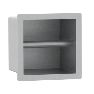 Fortifura Calvi Toiletrolhouder - inbouw - 17.3x17.3x15.3cm - Geborsteld RVS PVD (RVS)