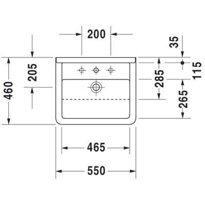 Duravit Philippe Starck 3 halfinbouw wastafel 55x46cm wit