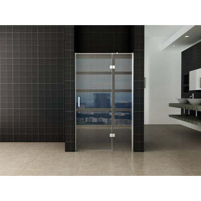 Wiesbaden Turn Shower swingdeur 120x200cm met vast paneel 8mm glas met NANO coating OUTLET