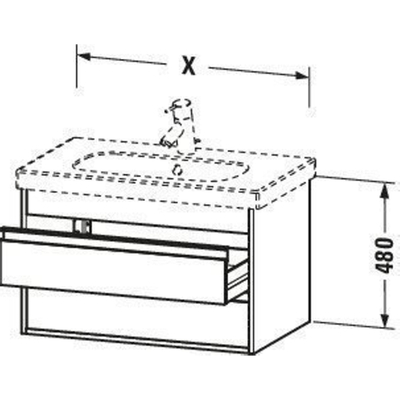 Duravit Ketho Wastafelonderkast 100x45.5x48cm Standaard greep met softclose spaanplaat Grafiet Mat