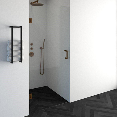 BRAUER Create Douchedeur - 90x200cm - profielloos - antikalk - 8mm veiligheidsglas - koper