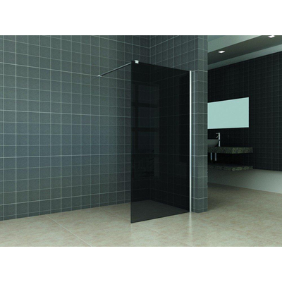 Wiesbaden Comfort inloopdouche 800 x 2000 x 10 mm nano rookglas/chroom