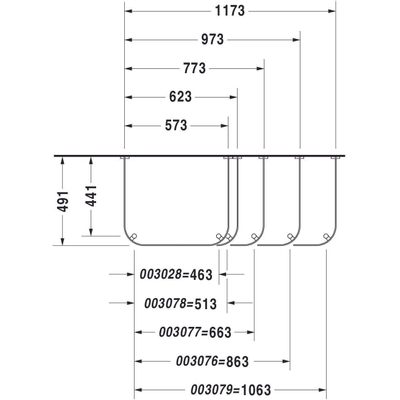 Duravit HappyD 2 onderstel verstelb. 5cm voor wastafel 231865 chroom