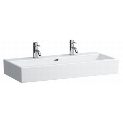 Laufen Living City wastafel 100x46x15.5cm 2 x 1 kraangat met overloop keramiek wit