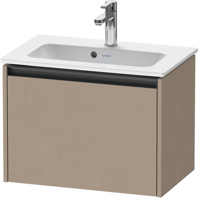 Duravit Ketho 2 wastafelonderbouwkast met 1 lade 61x39x44cm met greep antraciet Linnen mat