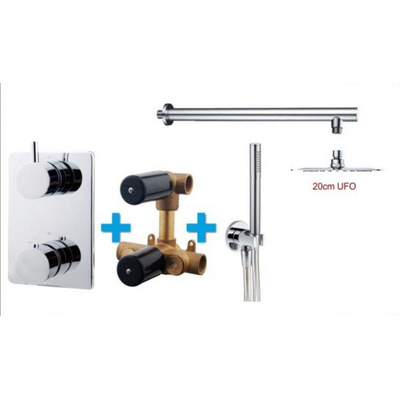 Wiesbaden one-pack inbouwthermostaatset type 115 CHR (20cm ufo)