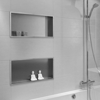 Looox BoX nis - 30x30x10cm - inbouw - rvs geborsteld