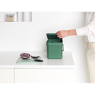 Brabantia Sort & Go Afvalemmer - 6 liter - met beugel - fir green