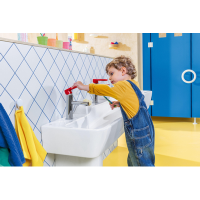 Villeroy & Boch O.novo Kids wastafel met 3x1 kraangat 130x43cm Ceramic+ zonder overloop wit