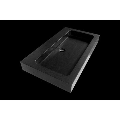 BRAUER black Spirit Meubelwastafel - 80x46x10cm - zonder overloop - 1 wasbak - zonder kraangat - natuursteen - basalt OUTLETSTORE