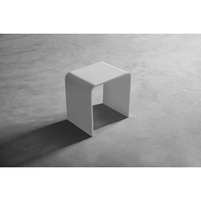 Ideavit Solidtondo badkamerkruk 40x43x30cm Solid surface mat wit