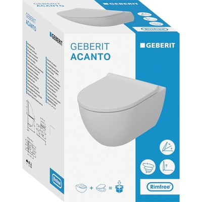 Geberit Acanto Wandclosetpack - diepspoel - turboflush- keratect - 36x53cm - closetzitting - softclose -quick release - wit