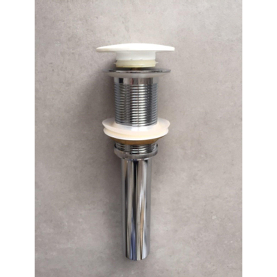 Ideavit Pop up afvoerplug gebogen solid surface chroom wit