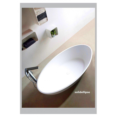 Ideavit Solidellipse Vrijstaand bad 180x88cm ovaal Solid surface wit