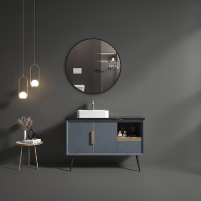 Saniclass Retro Line 2.0 Spiegel - rond - 100cm - frame - mat zwart