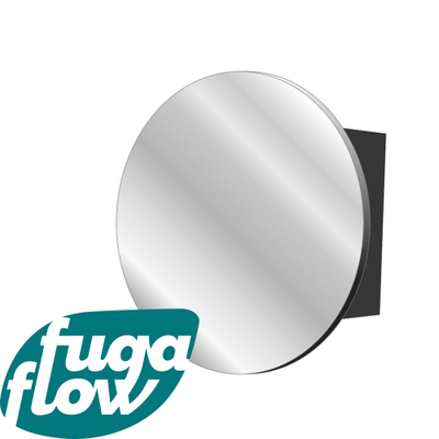 FugaFlow Eccelente Arredo spiegel badkamer spiegelkast - rond - spiegel badkamer spiegelkast 60cm - kast 40x40x13cm - zwart