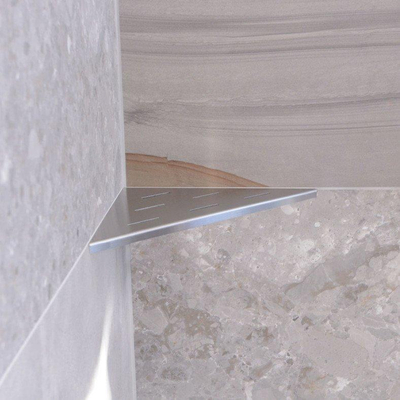 LoooX Corner Shelf hoekplanchet 30x22cm geschikt voor in doucheruimte RVS geborsteld TWEEDEKANS