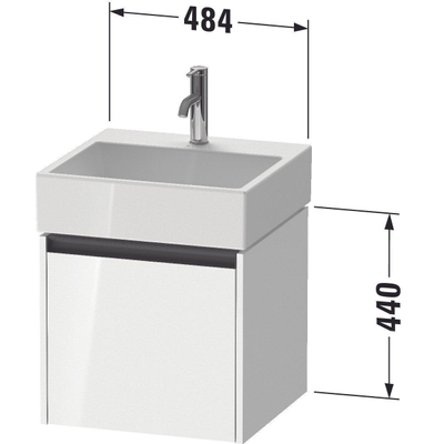 Duravit Ketho 2 wastafelonderbouwkast met 1 lade 48.4x46x44cm met greep antraciet grafiet mat