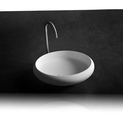 Ideavit Solidego opbouw wastafel 40x40x11.2cm rond 0 kraangaten 1 wasbak Solid surface wit