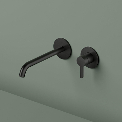 Hotbath Ace Afbouwdeel - voor wastafelmengkraan - 20cm uitloop - zwart geborsteld PVD