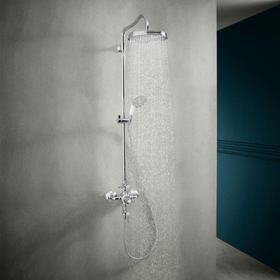 AXOR Montreux showerpipe: met douchekraan thermostatisch met 1 jet hoofddouche met hoofddouche Ø24cm chroom