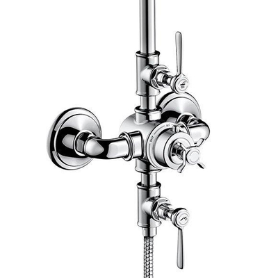 AXOR Montreux showerpipe: met douchekraan thermostatisch met 1 jet hoofddouche met hoofddouche Ø24cm chroom