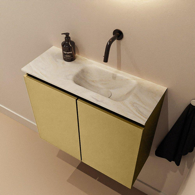 MONDIAZ TURE-DLUX 60cm toiletmeubel Oro. EDEN wastafel Ostra positie rechts. Zonder kraangat.