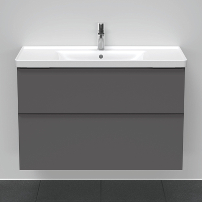 Duravit D-Neo meubelset m. wastafelonderbouwkast m. 2 laden m. softclose 100x20x48cm incl. wastafel grafiet mat