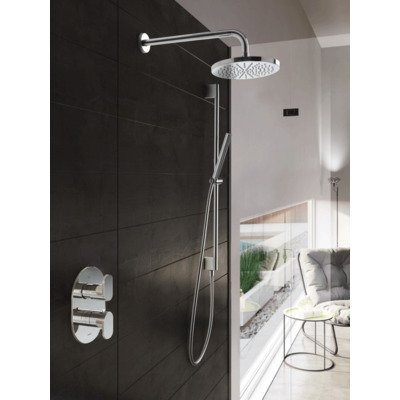 Hotbath Get together IBS5A Regendoucheset inbouw - 35cm wandarm - 25cm ronde hoofddouche - staafhanddouche glijstang - chroom