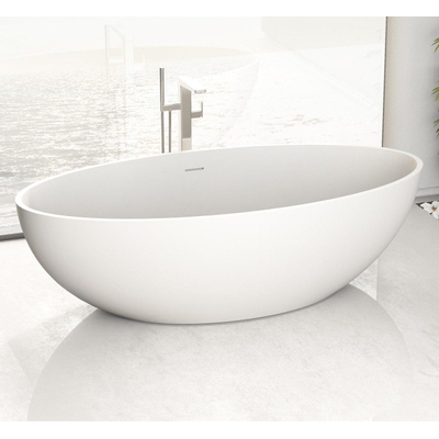 Ideavit Solidellipse Vrijstaand bad 180x88cm ovaal Solid surface wit